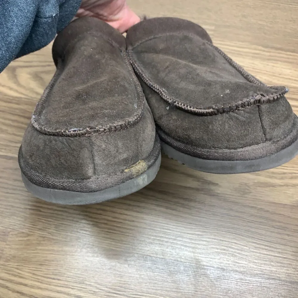 Eddie Bauer Firelight Moc Scuff Mens shoes Brown‎ 13 M Shearling Slippers